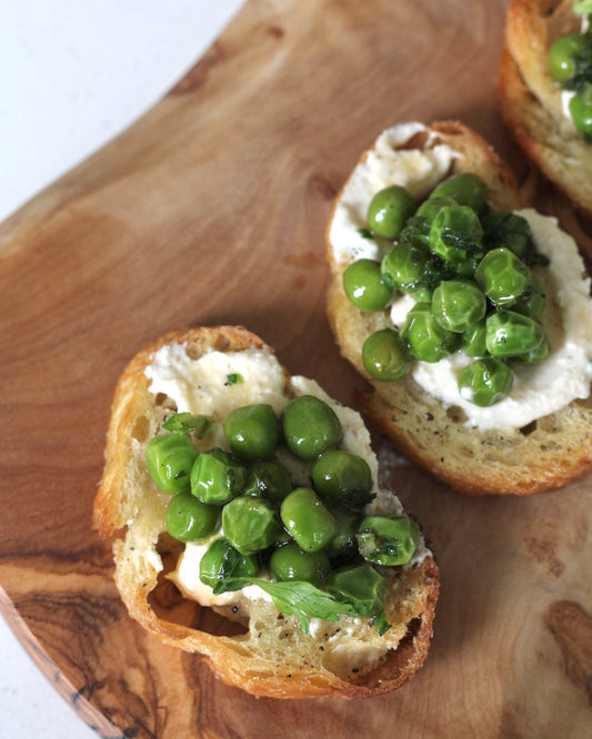 Spring Pea and Ricotta Crostini