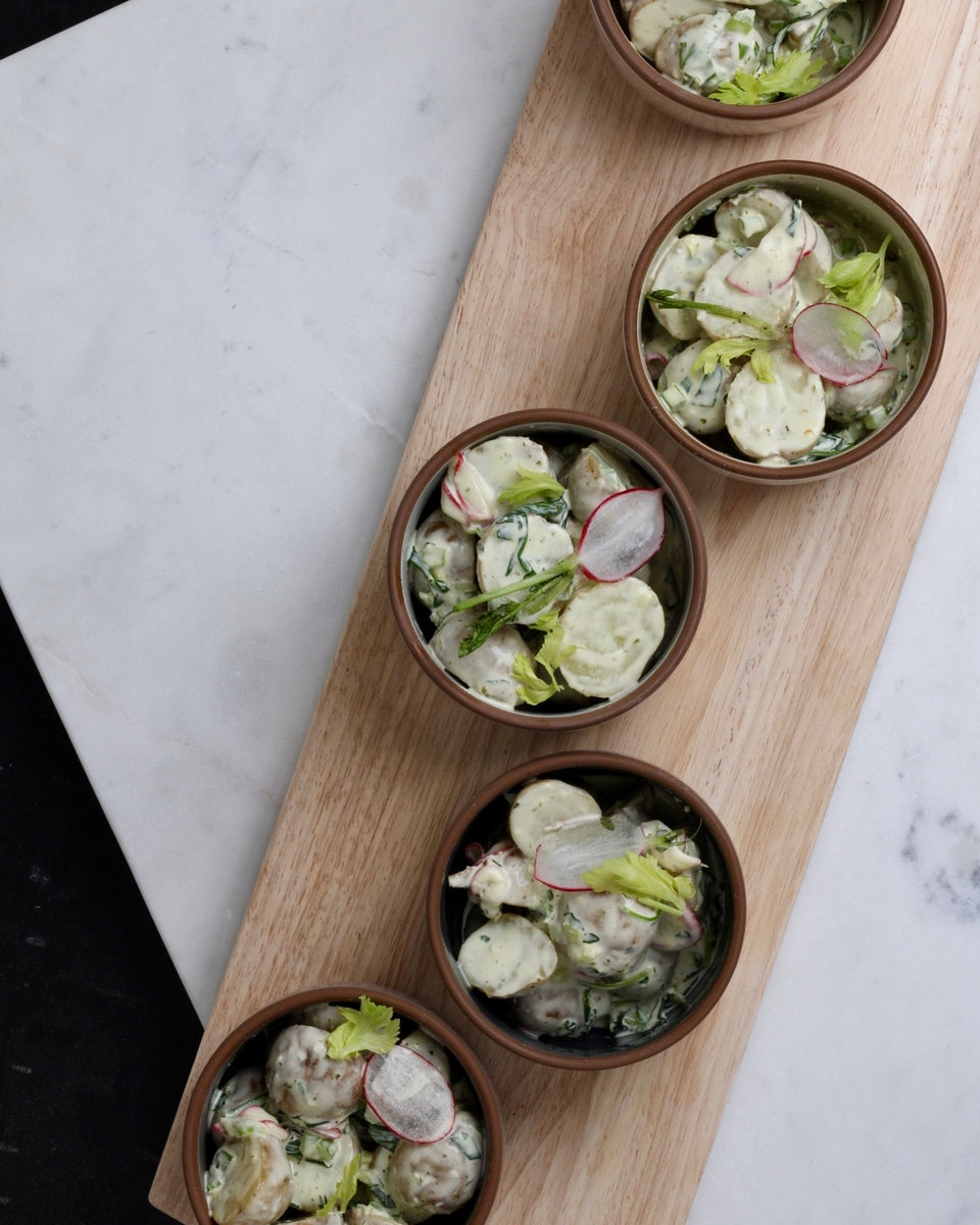Spicy Charapita Potato Salad
&ndash; it sauce