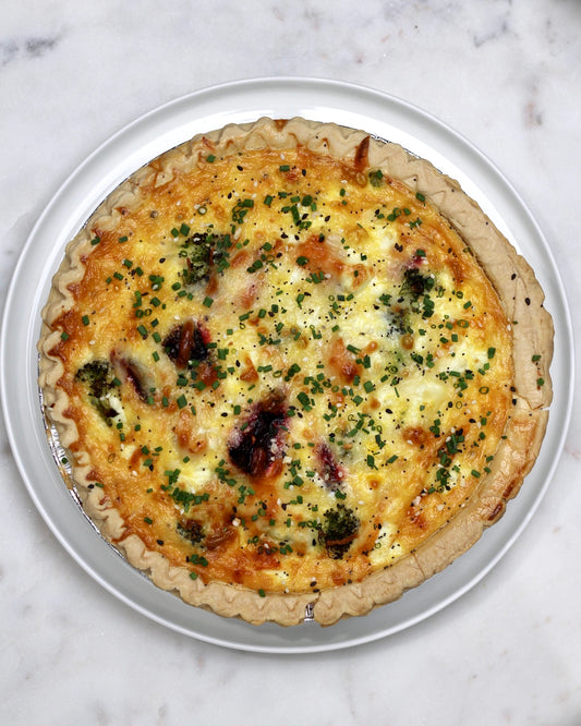 Mother's Day Sweet Potato, Beet and Goat Cheese Quiche