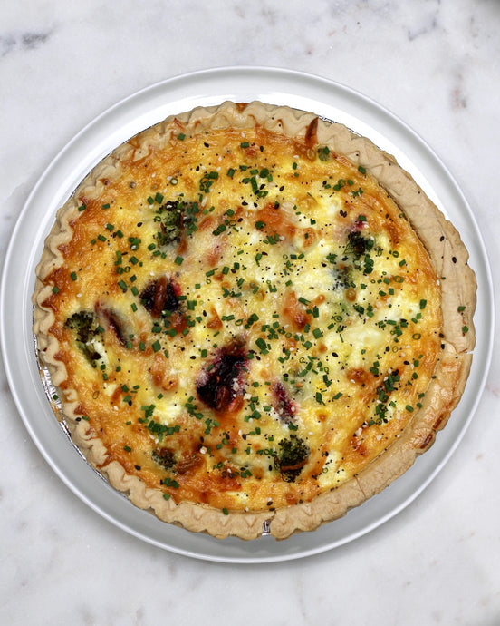 Sweet Potato, Beet and Goat Cheese Quiche