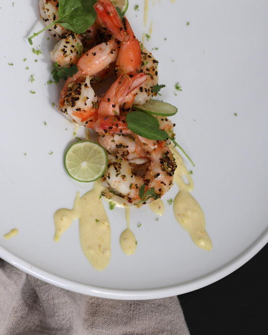 Lemon Pepper Shrimp with Charapita Aioli