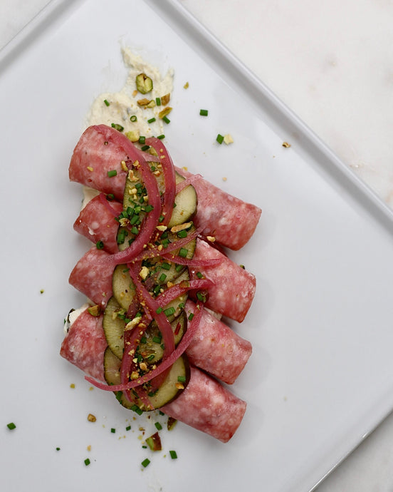 Herbed Goat Cheese and Salami "Ham Roll-ups"