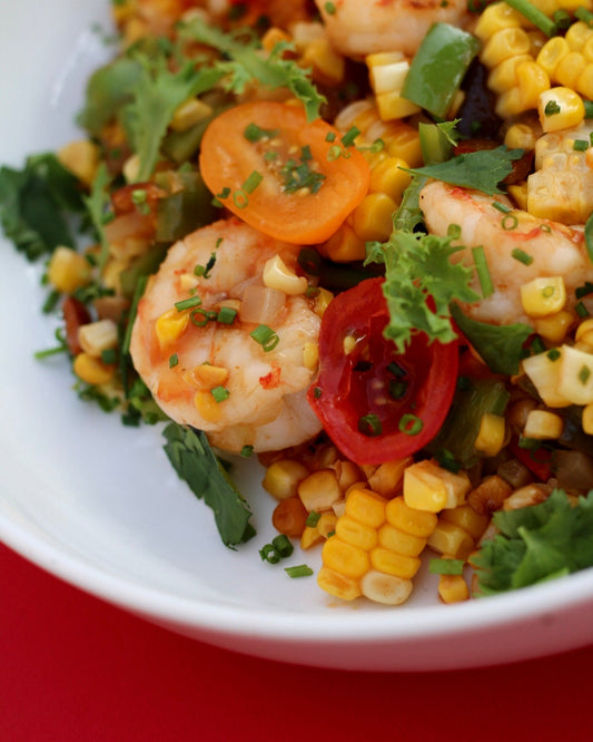 Sauteed Shrimp with Summer Veg